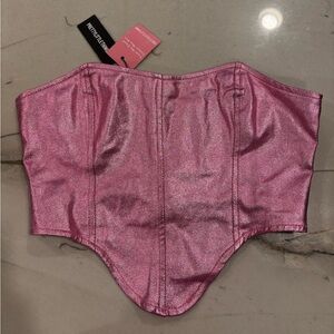 NEW Pink Metallic Corset Top